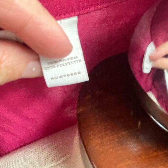 Chicos Size 2 Ruby Button Down Top Sz Large Satin Blouse Career Party - Picture 4 of 4